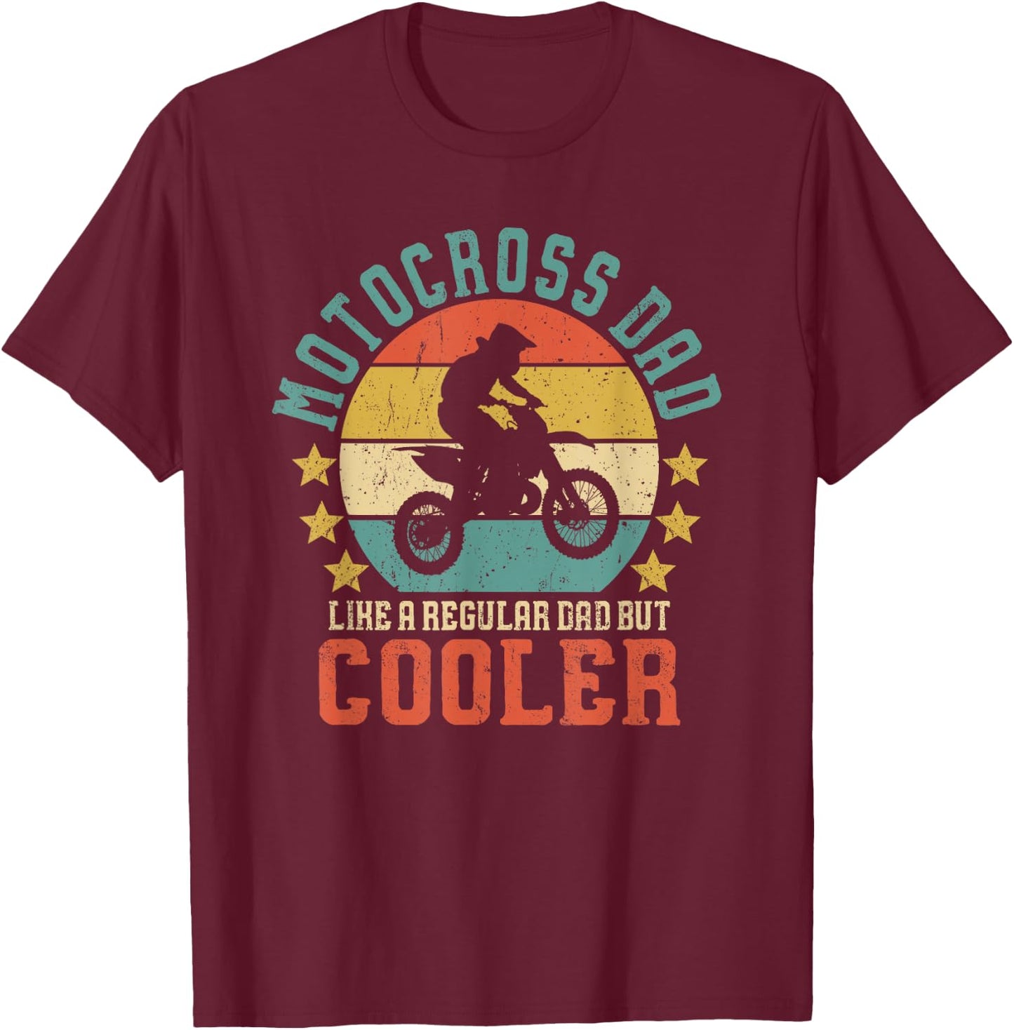 Motocross Dad Vintage Funny Dirt Bike Rider Father's Day T-Shirt - T-Shirt | Maroon