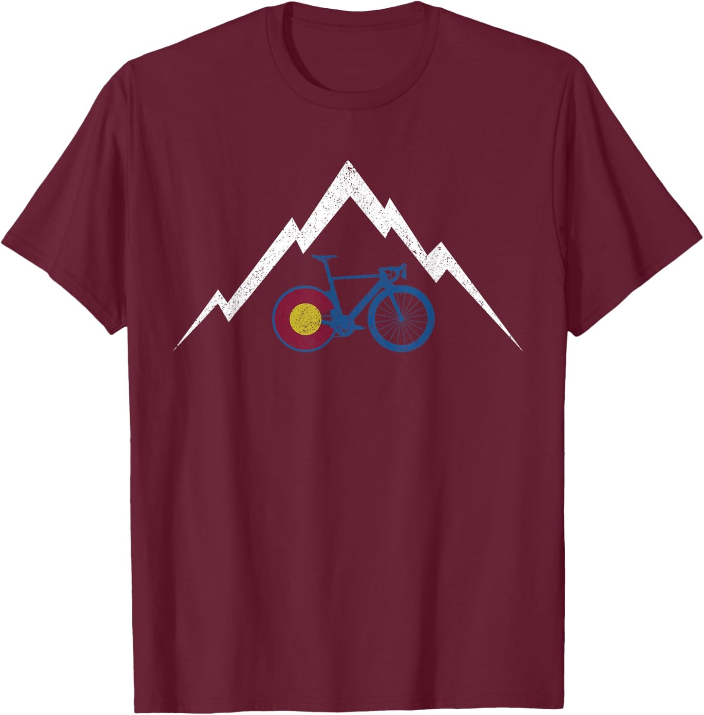Colorado Bicycle Road Bike Mountain Bike Cyclist Gift T-Shirt - T-Shirt | Maroon