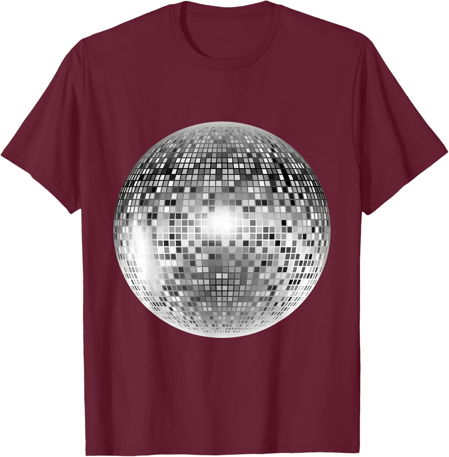 Vintage Retro Disco Ball Retro 1980s DJ T-Shirt - T-Shirt | Maroon