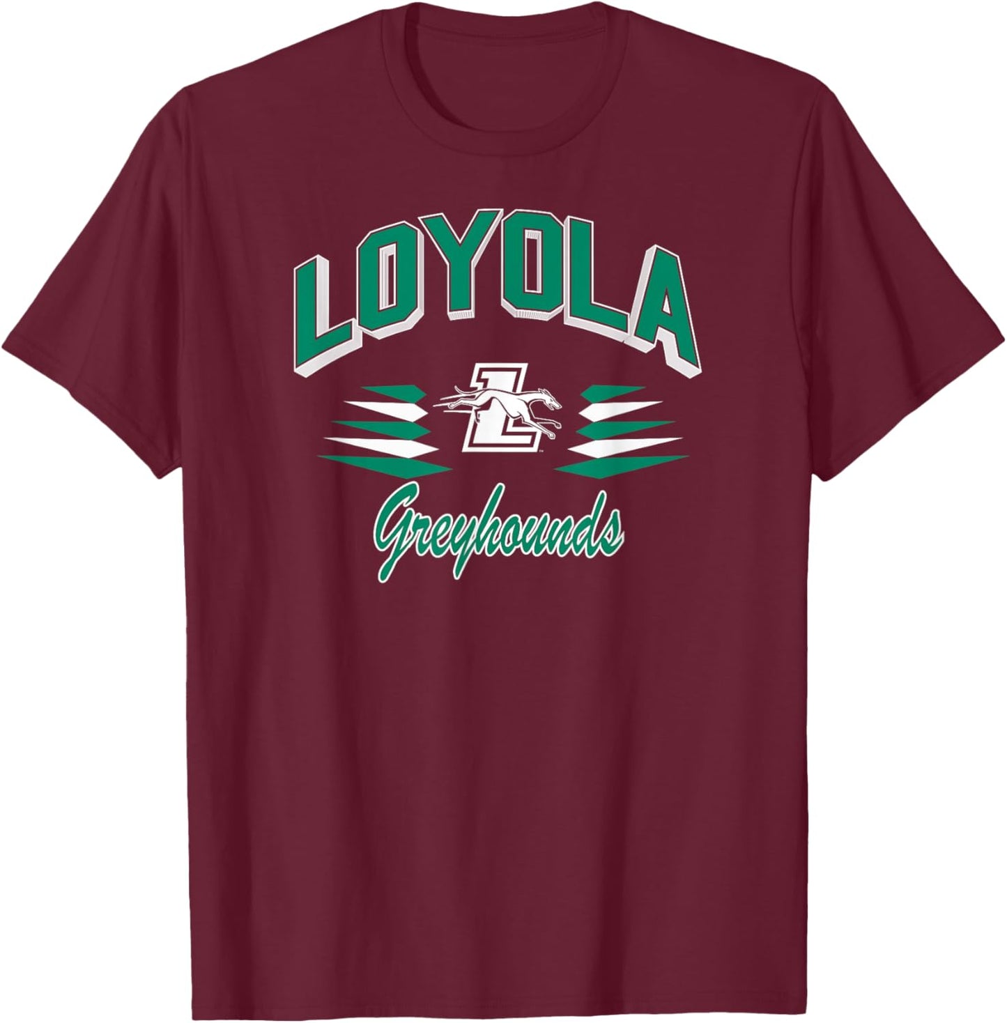 Loyola Maryland Greyhounds Retro Diamond Green T-Shirt - T-Shirt | Maroon