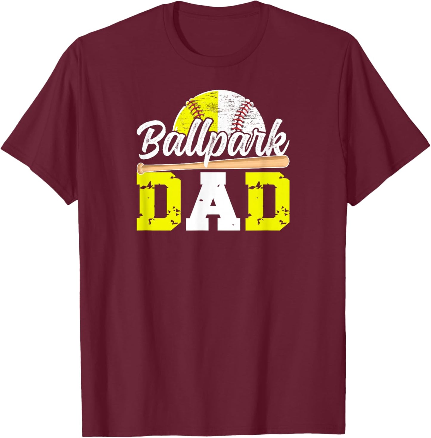 Ballpark Dad Baseball Softball Dad of Ballers T-Shirt - T-Shirt | Maroon