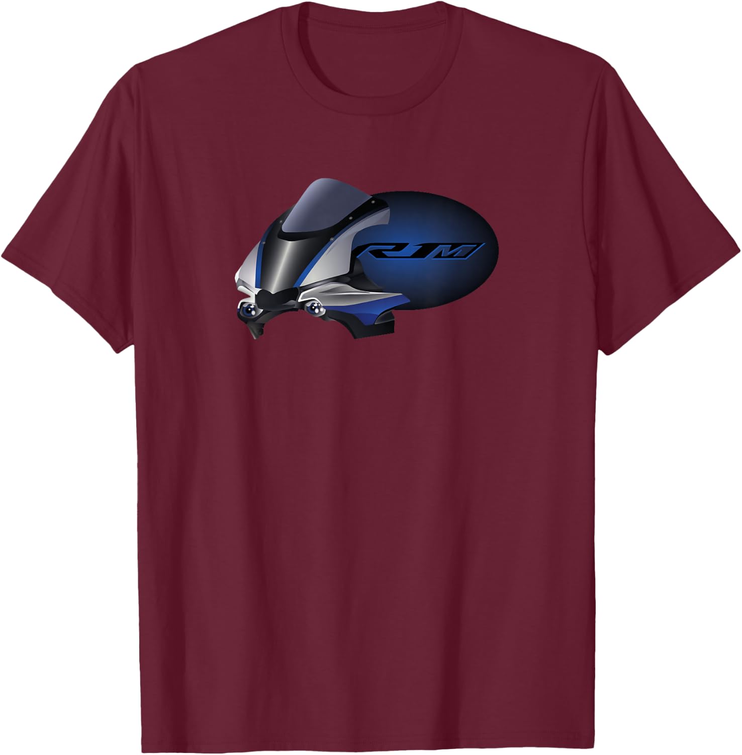 Yamah R1 YFZ R1M Adult Motorcycle Themed , Black, Small, Short Sleeve, Pull On, Cotton 60% Polyester 40% T-Shirt - T-Shirt | Maroon