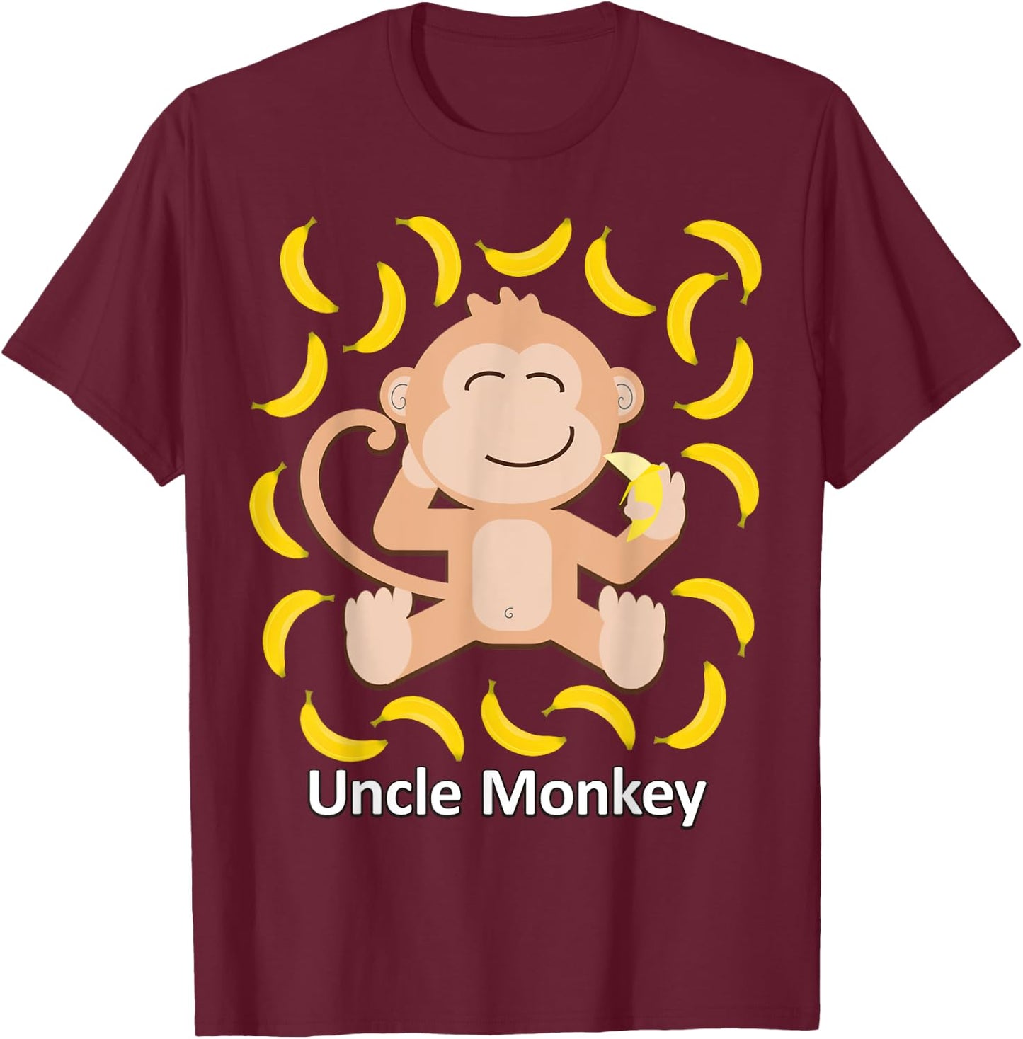Uncle Monkey Banana Design Sassy Monkeys Bananas T-Shirt - T-Shirt | Maroon