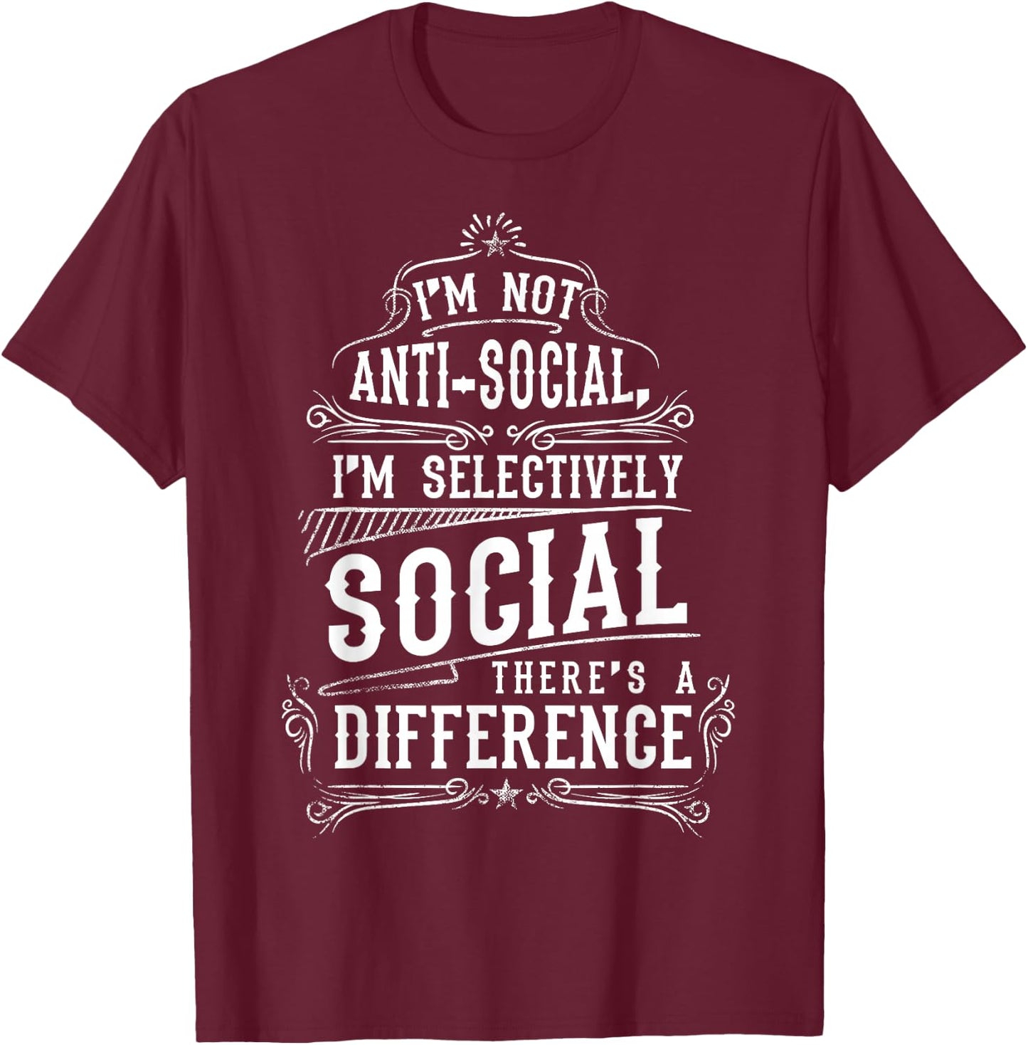 I am not Antisocial Club T-Shirt - T-Shirt | Maroon