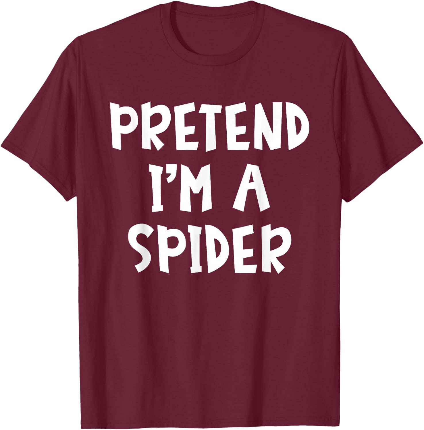 Pretend I'm A Spider Matching Costume Lazy Easy Halloween T-Shirt - T-Shirt | Maroon
