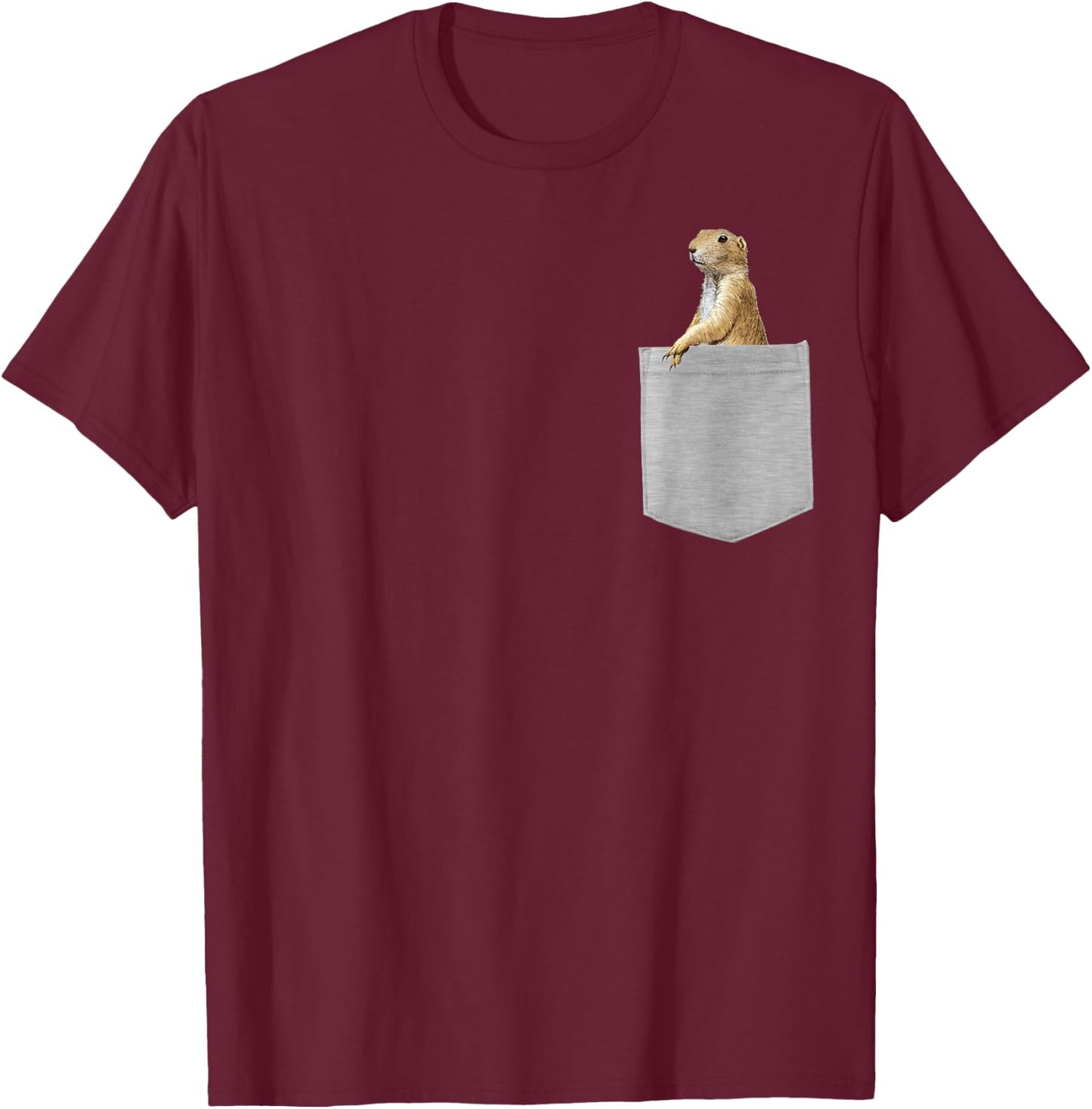 Animal in Your Pocket white Prairie Dog T-Shirt - T-Shirt | Maroon