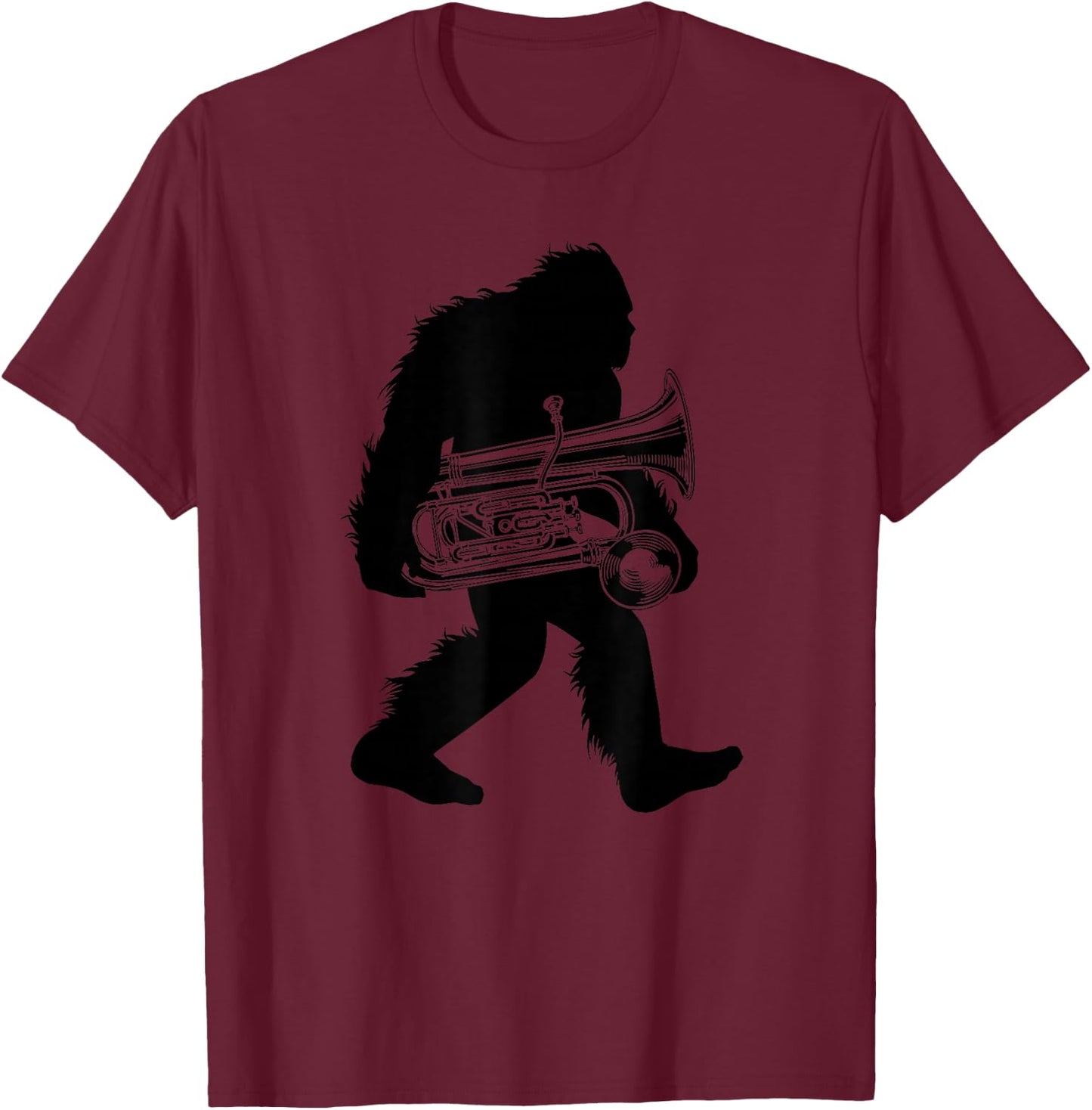 Bigfoot Euphonium , Instrument Sasquatch Apparel T-Shirt - T-Shirt | Maroon