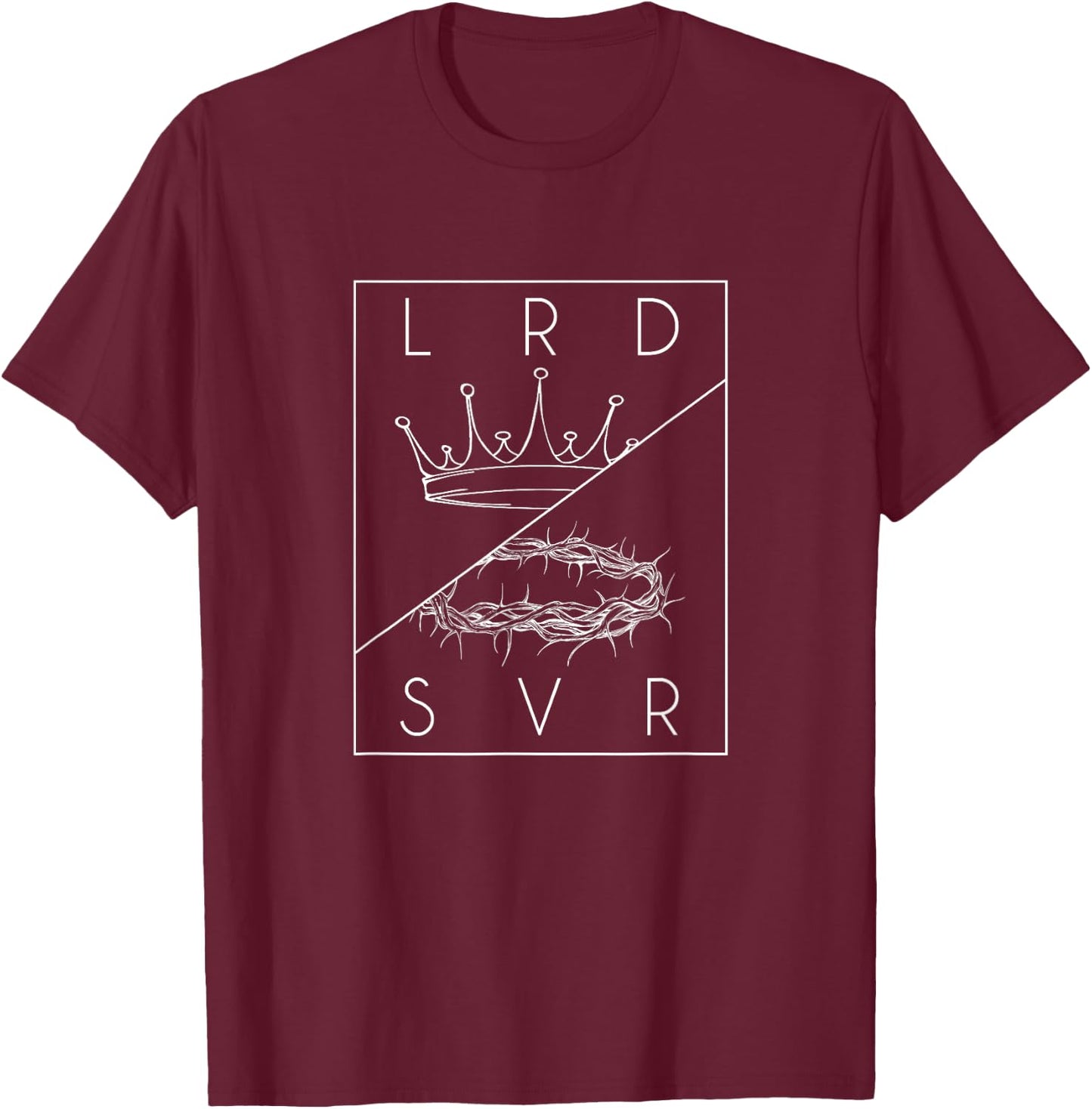 Jesus Christian Lord & Savior graphic T-Shirt - T-Shirt | Maroon