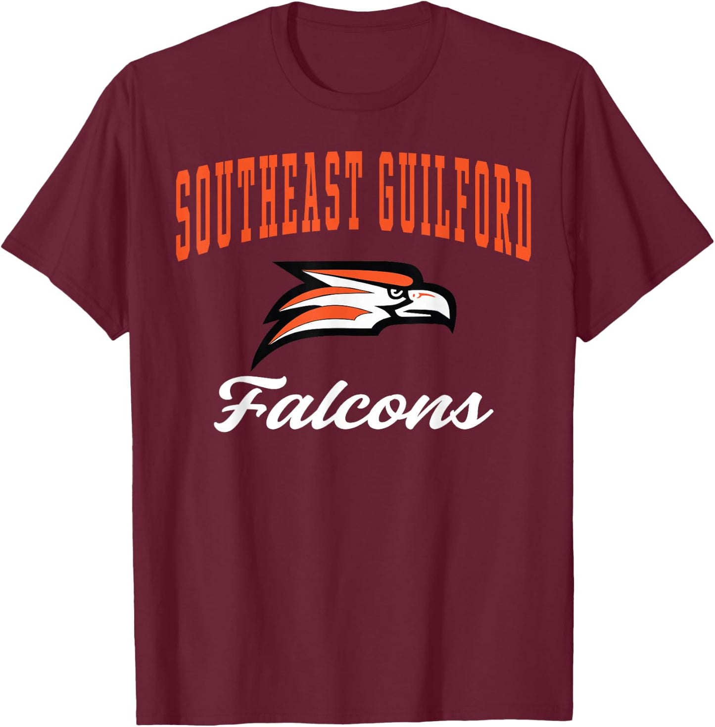 Southeast Guilford High School Falcons T-Shirt - T-Shirt | Maroon