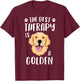 The Best Therapy Is A Golden Retriever Women Dog T-Shirt - T-Shirt | Maroon