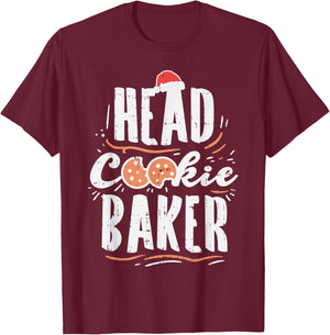 Head Cookie Baker Matching Family Christmas Pajama Kids PJ T-Shirt - T-Shirt | Maroon