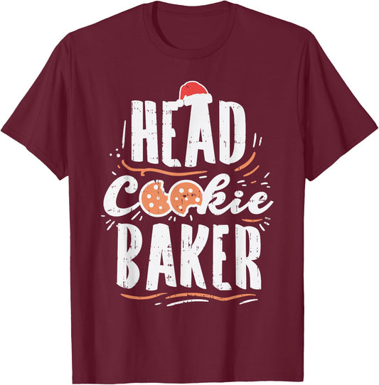 Head Cookie Baker Matching Family Christmas Pajama Kids PJ T-Shirt - T-Shirt | Maroon