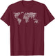 World Map Globe Text Element Shirt T-Shirt - T-Shirt | Maroon