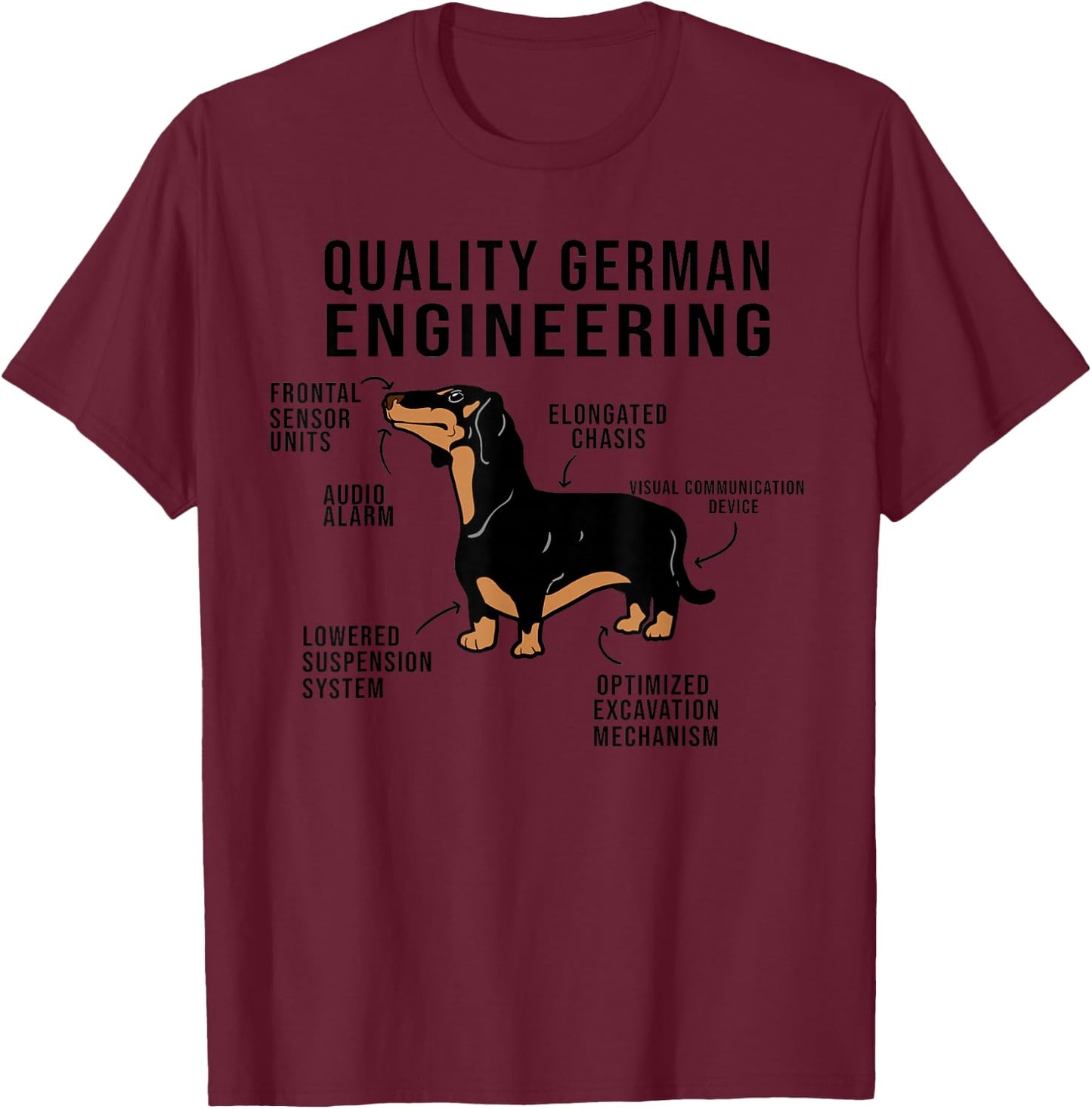 Funny Weiner Dog Joke - Sarcastic German Daschund T-Shirt - T-Shirt | Maroon