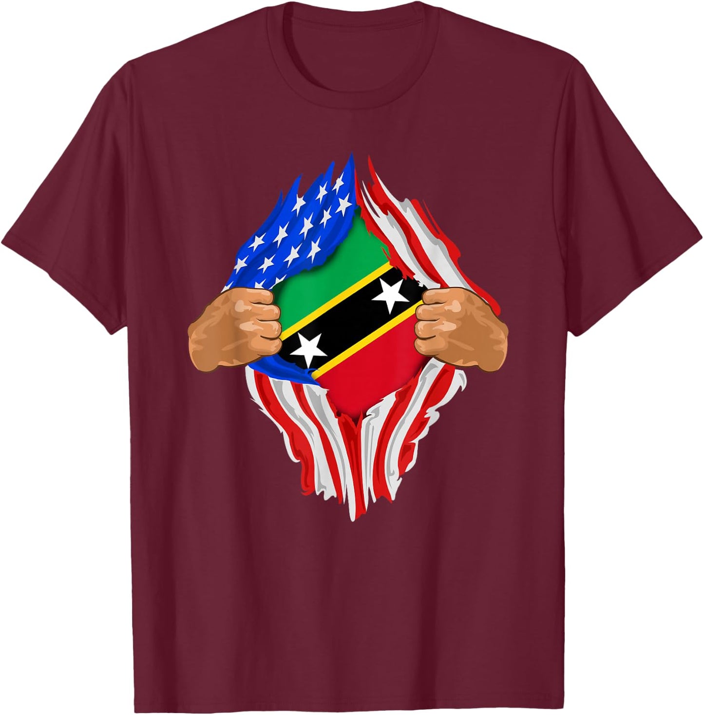 Saint Kitts and Nevis Blood Inside Me | Flag Gift T-Shirt - T-Shirt | Maroon