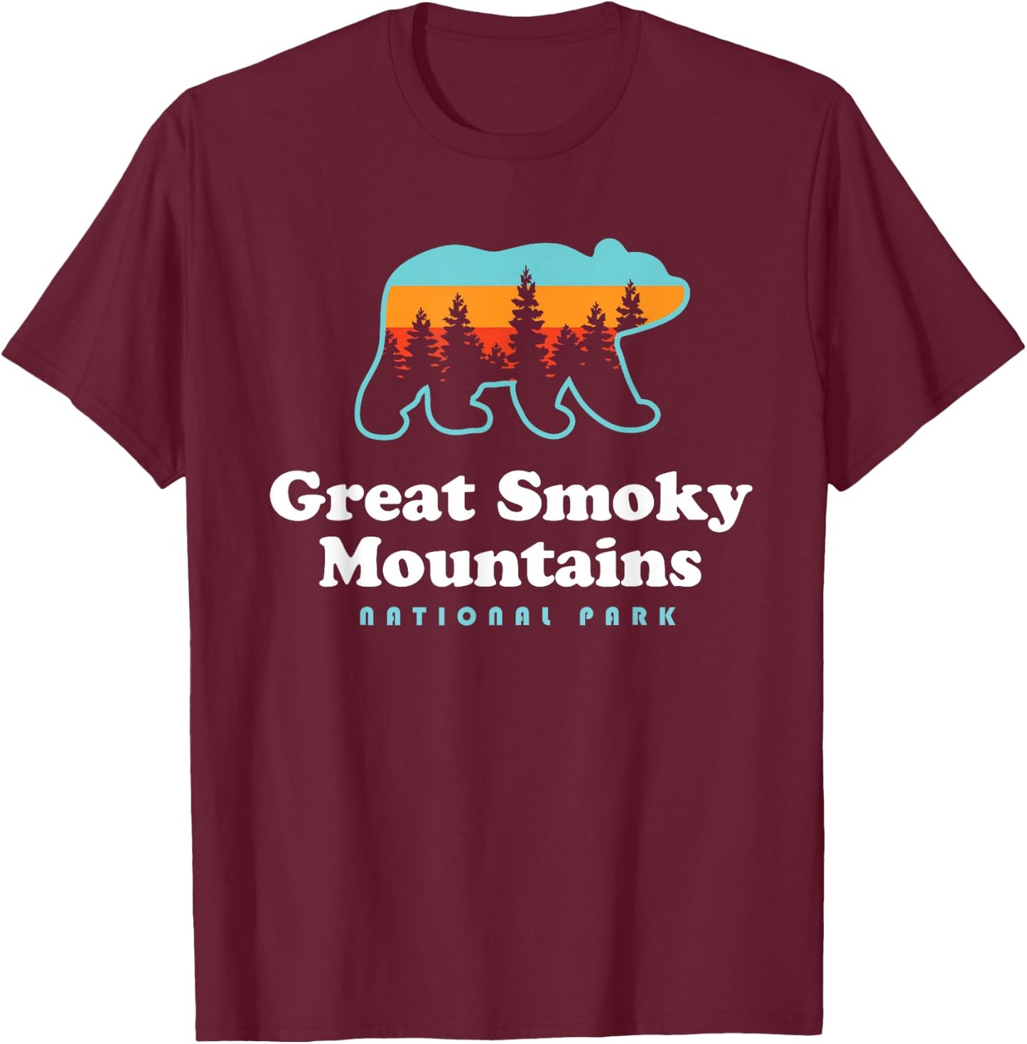 Great Smoky Mountains Shirt - Bear Great Smoky Mountains T-Shirt - T-Shirt | Maroon