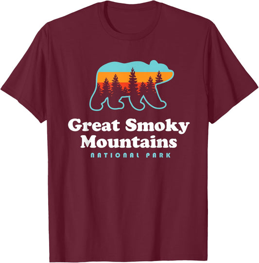Great Smoky Mountains Shirt - Bear Great Smoky Mountains T-Shirt - T-Shirt | Maroon
