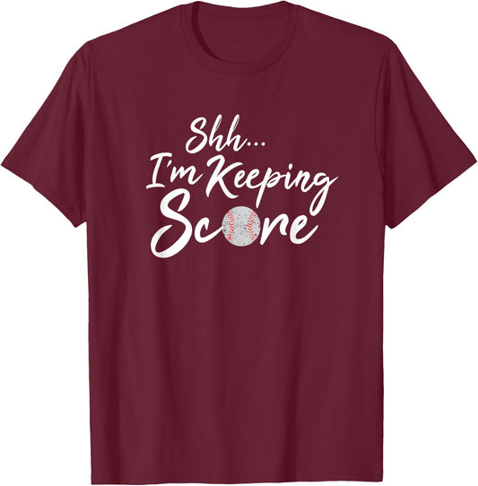 Scorekeeper Gift Funny Baseball Team Score Book Keeper Shirt T-Shirt - T-Shirt | Maroon