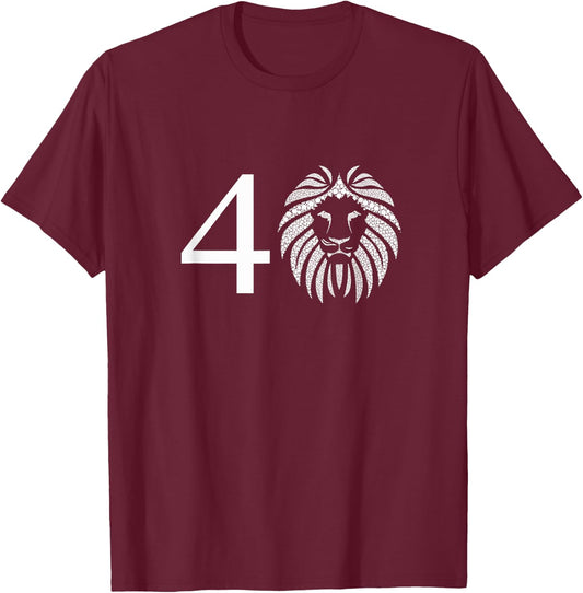 40th Leo Lion Shirt - for Fortieth Birthday T-Shirt - T-Shirt | Maroon