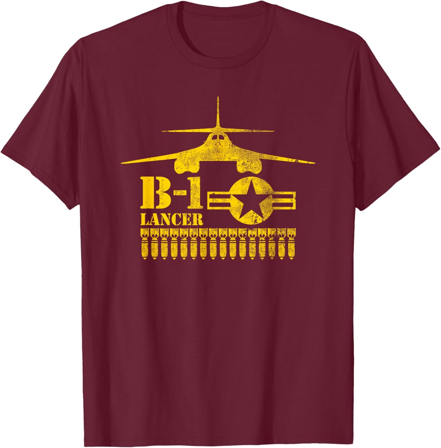 B-1 Lancer Air Force Bomber T shirt T-Shirt - T-Shirt | Maroon