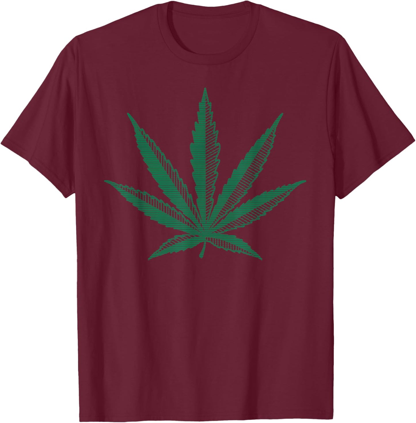 Vintage Pot Leaf Marijuana Hemp Green Graphic Art T-Shirt - T-Shirt | Maroon