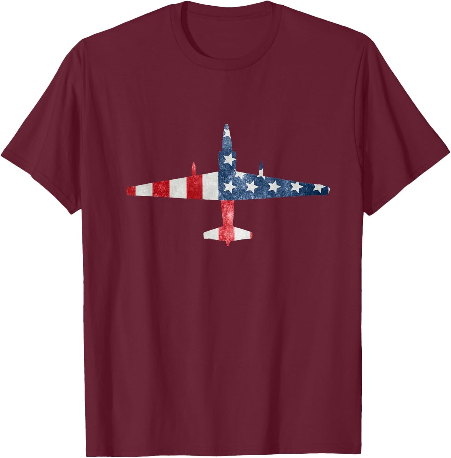 U-2 Dragon Lady Spy Plane American Flag Military T-Shirt - T-Shirt | Maroon