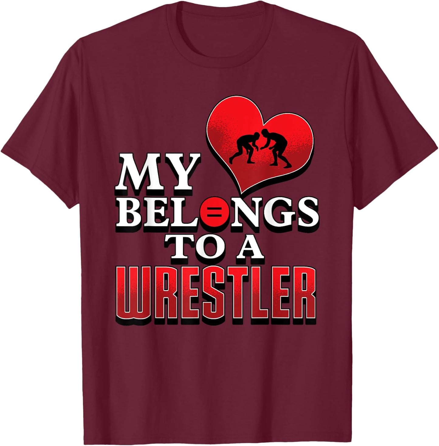 Wrestling Shirts For Girlfriends Mom Coach Grandma Gift T-Shirt - T-Shirt | Maroon