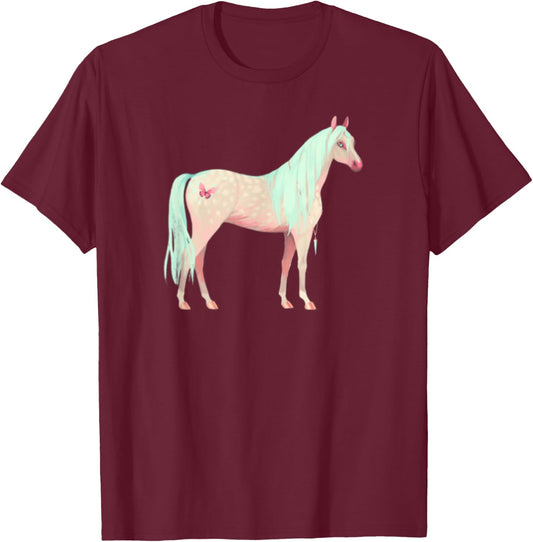 Horse Gifts and Accessories Cute Watercolor Palomino T-Shirt - T-Shirt | Maroon