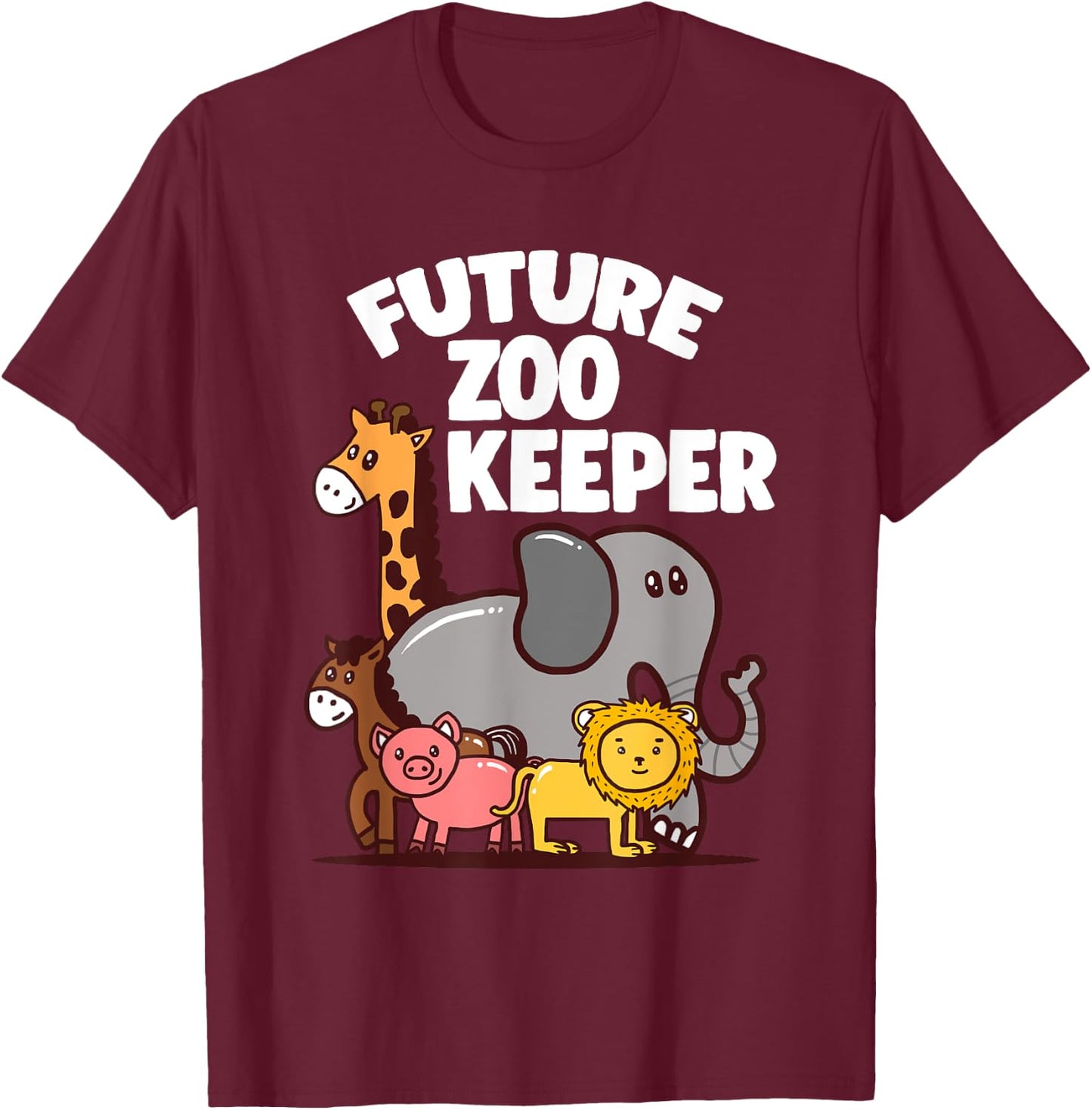 Future Zookeeper Safari Children Birthday Party Gift T-Shirt - T-Shirt | Maroon