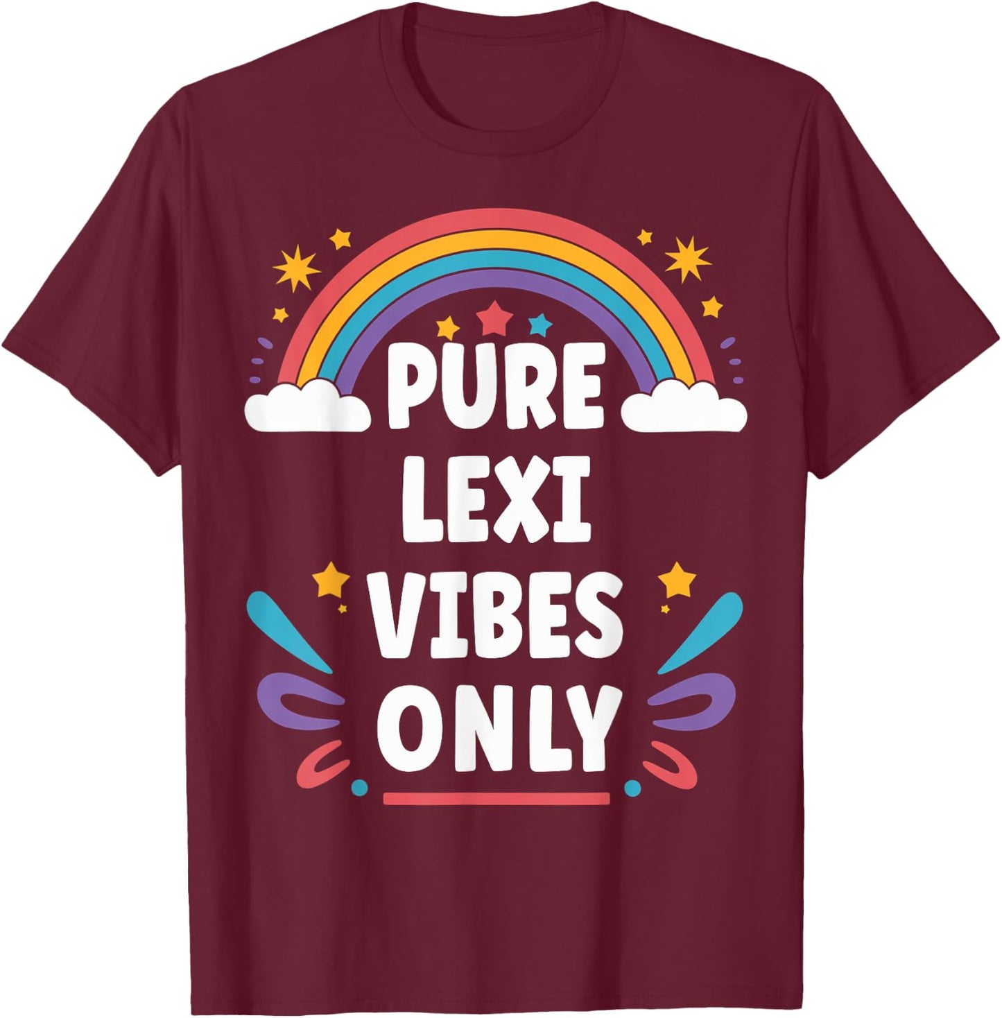 LEXI Vibes Only Cute Retro Girls LEXI Name T-Shirt - T-Shirt | Maroon