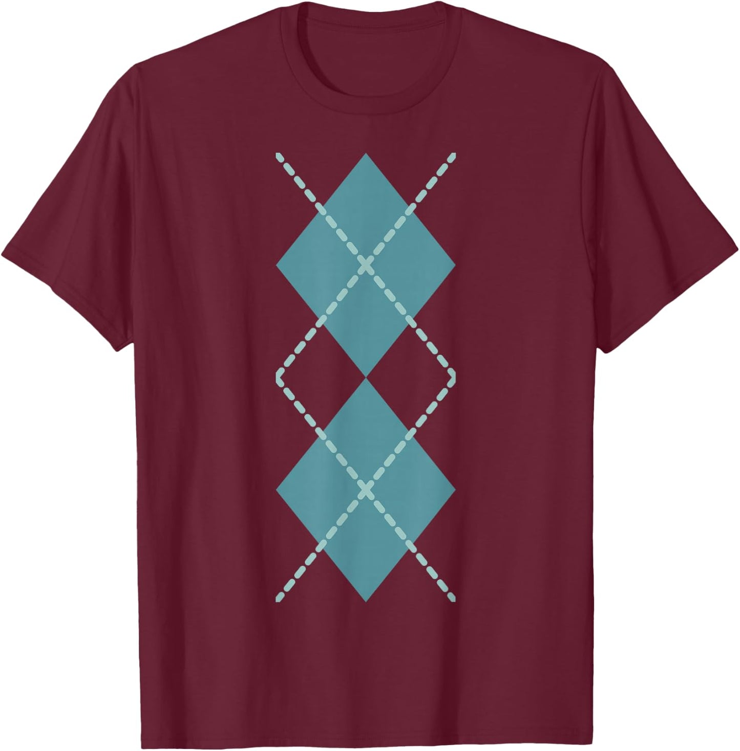 Suncookiez Retro Rockabilly Turquoise Argyle - Women's Classic Fit - Black - Small T-Shirt - T-Shirt | Maroon