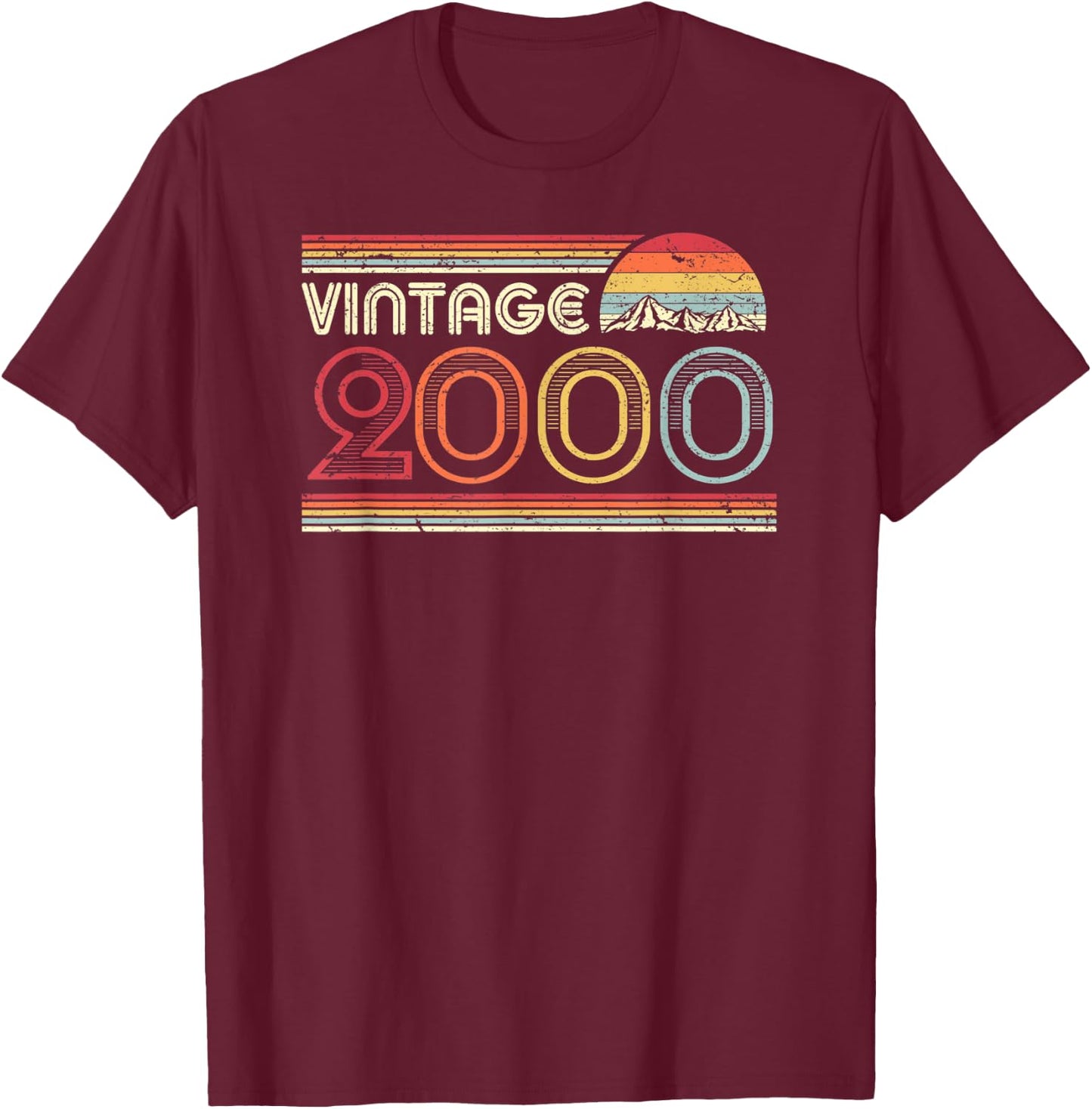 2000 Vintage Shirt, Birthday Gift . Retro Style T-Shirt - T-Shirt | Maroon