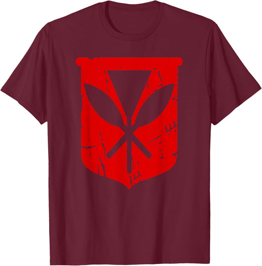 Hawai'i Kanaka Maoli (red) by Hawaii Nei All Day T-Shirt - T-Shirt | Maroon