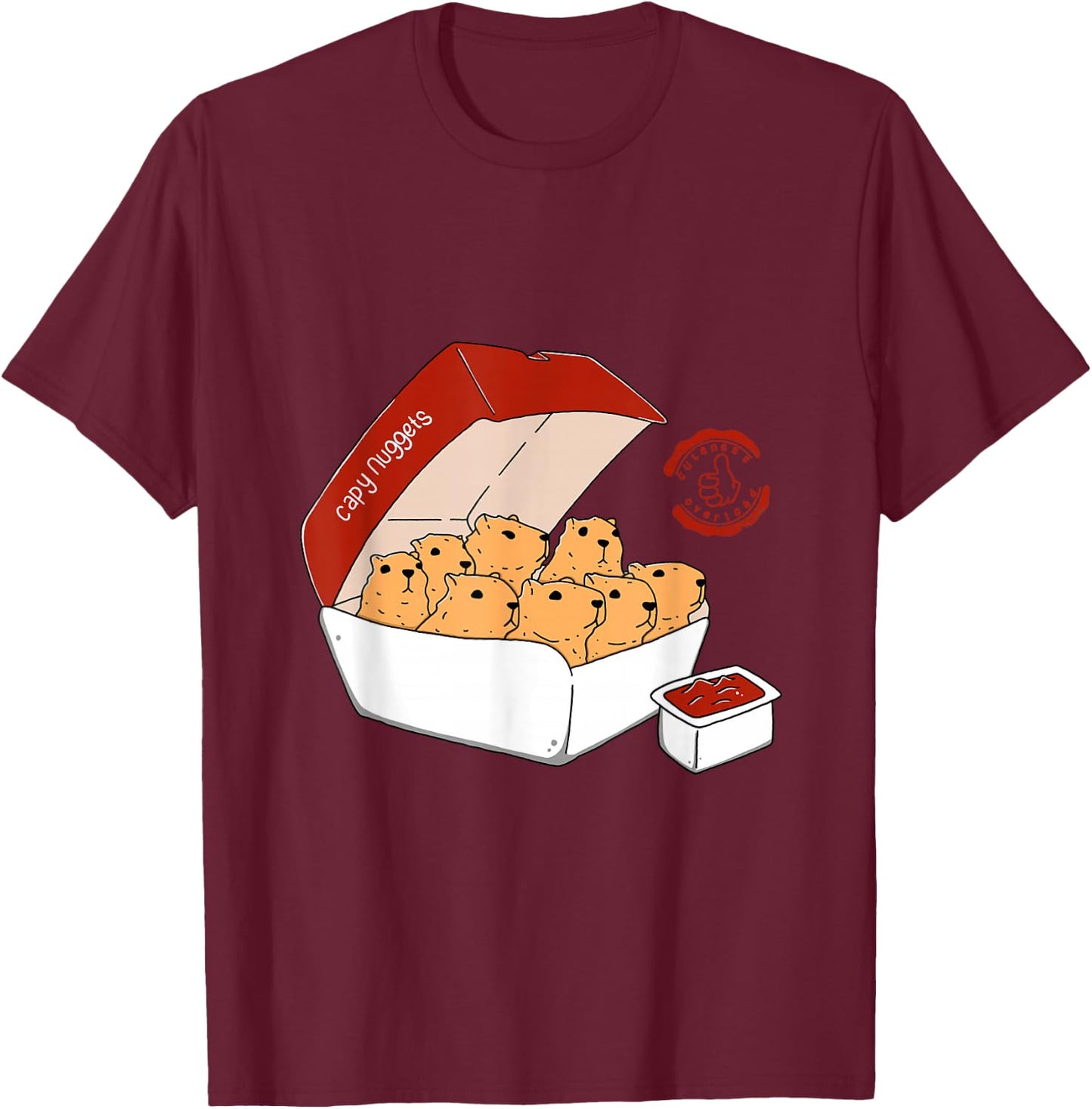 Capy Nuggets, Capybara T-Shirt - T-Shirt | Maroon