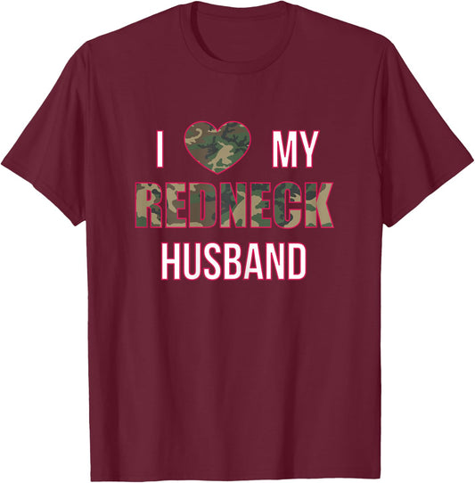 Redneck Husband & Wife Matching Couple Shirts - Cool Outfits T-Shirt - T-Shirt | Maroon