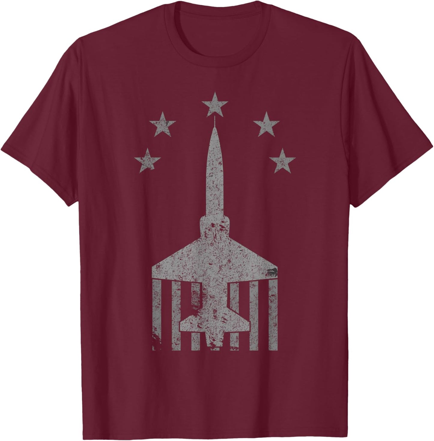 T-38 Talon Jet Trainer Airplane Vintage Stars & Bars T-Shirt - T-Shirt | Maroon