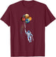 Astronaut Funny Space Shirt Spaceman Holding Planet Balloon T-Shirt - T-Shirt | Maroon