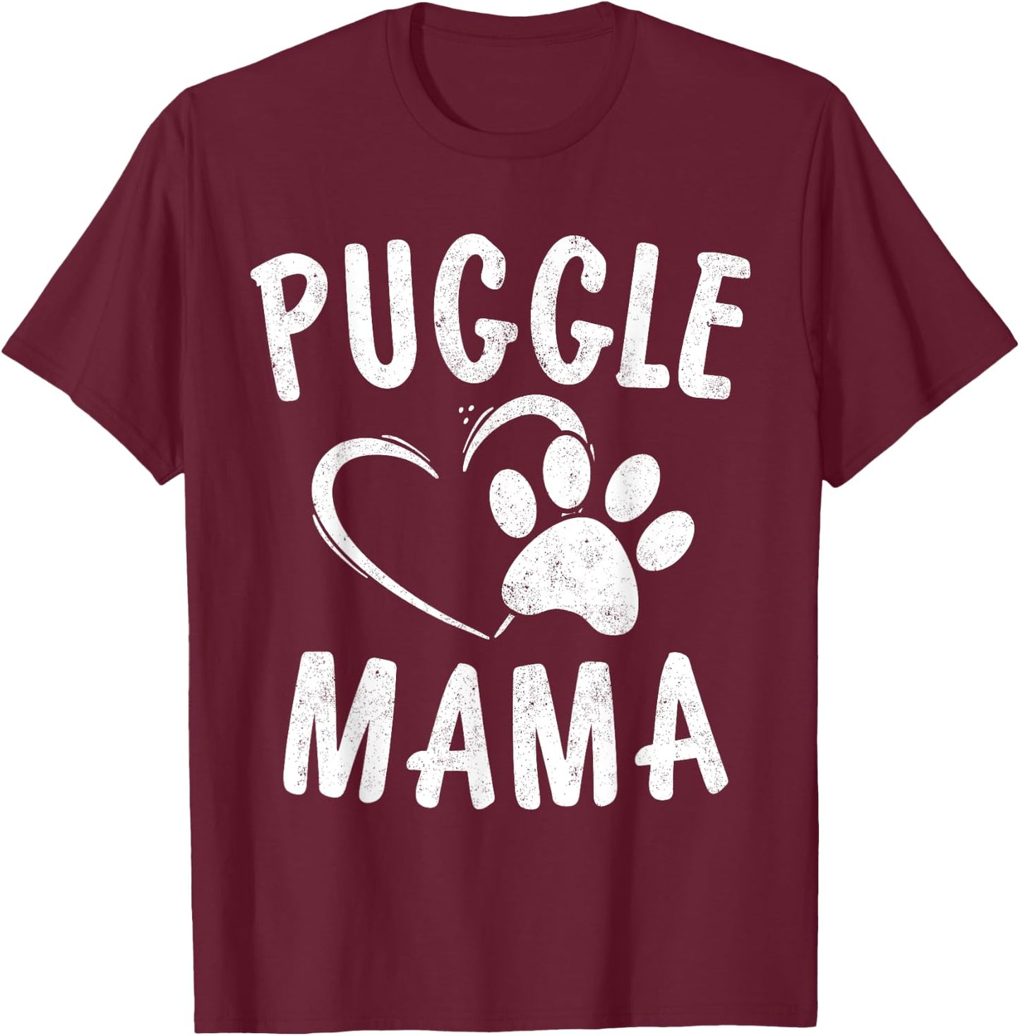 Cute Puggle Mama Gift Pet Pugs Lover Apparel Dog Pug Mom Men Women Girls Kids T-Shirt - T-Shirt | Maroon