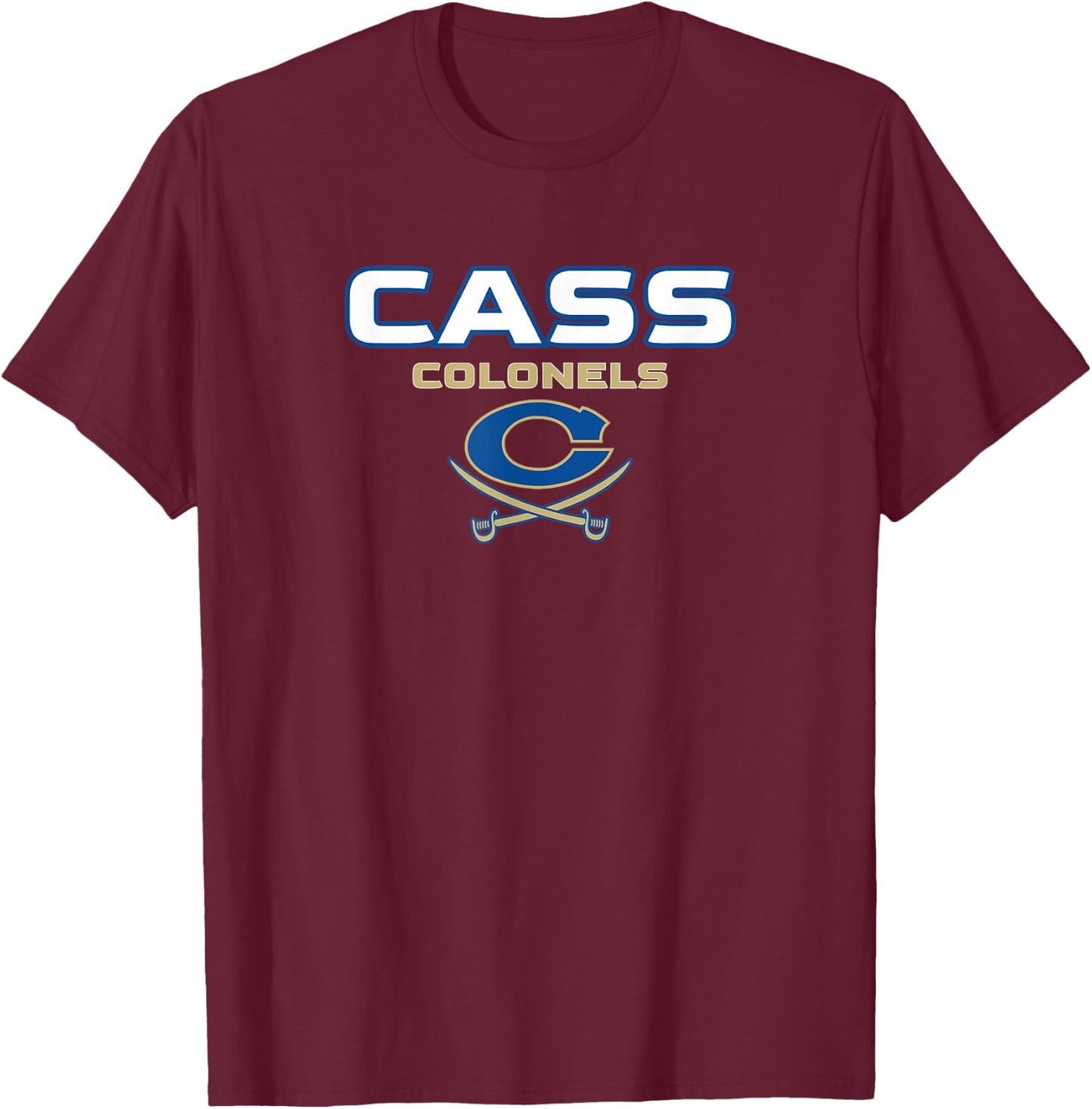 Cass High School Colonels Stacked T-Shirt - T-Shirt | Maroon