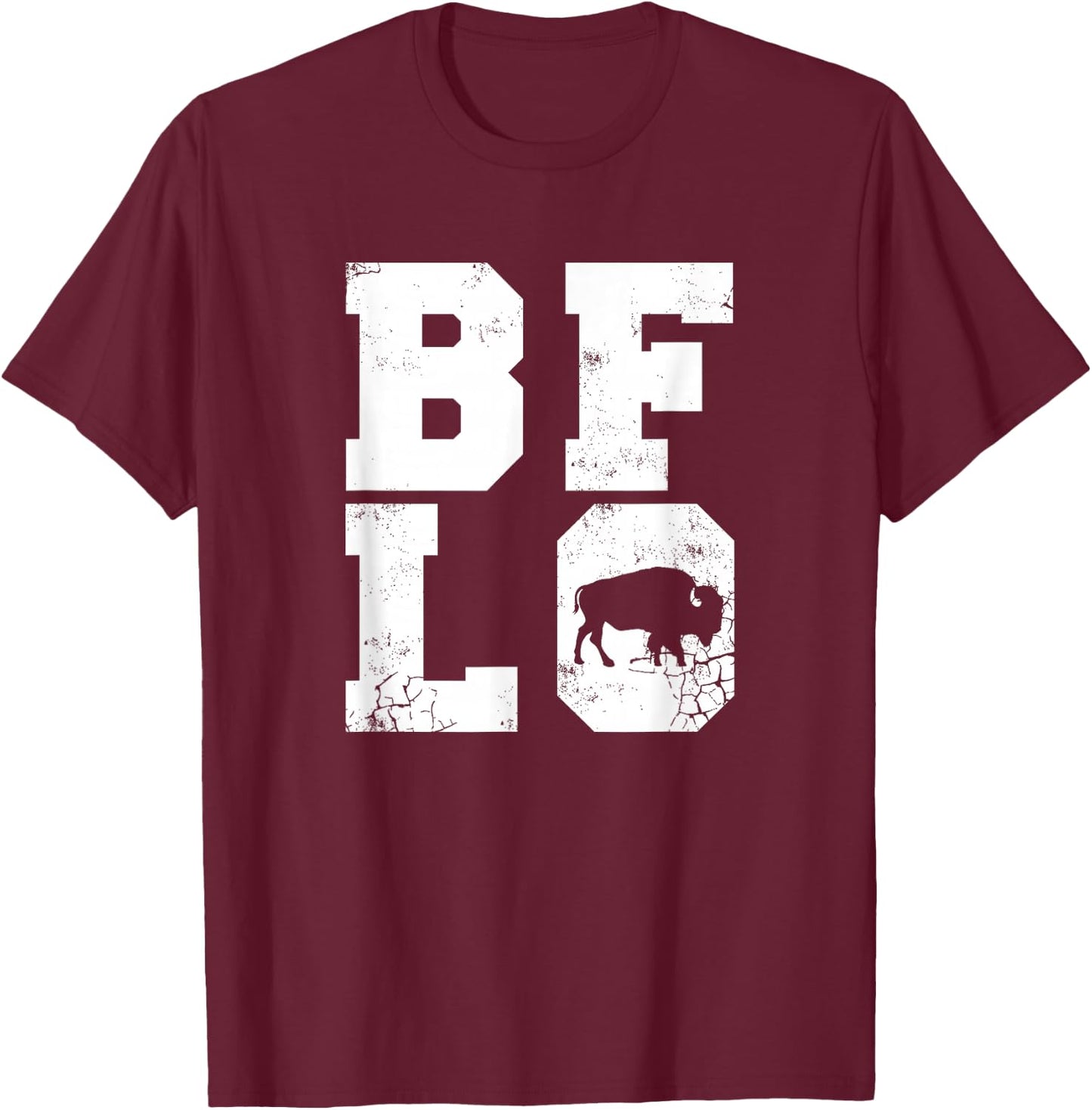 BFLO Distressed Buffalo NY T-Shirt - T-Shirt | Maroon