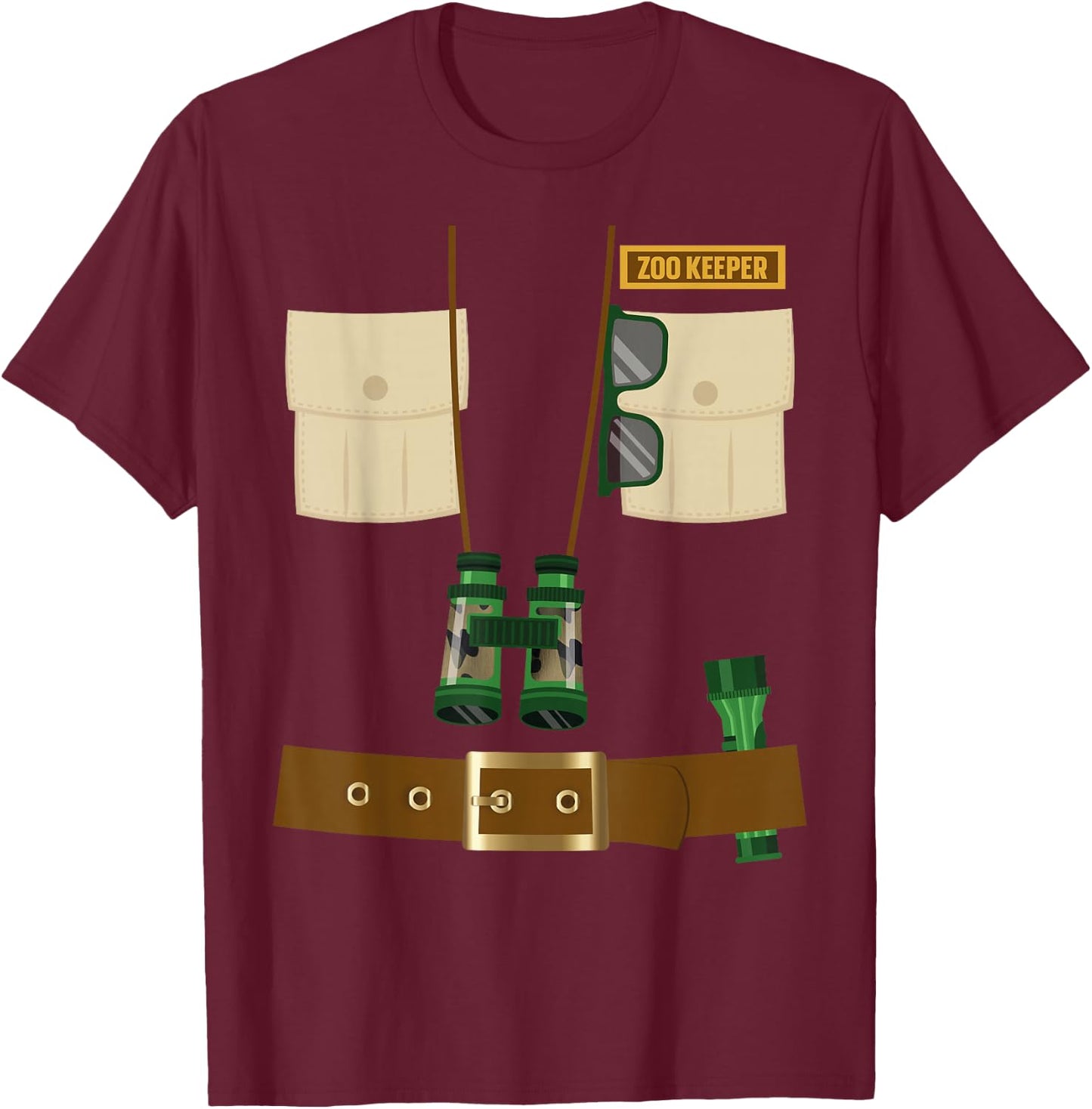 Zoo Keeper Halloween Costume DIY Gift Jungle Safari Explorer T-Shirt - T-Shirt | Maroon