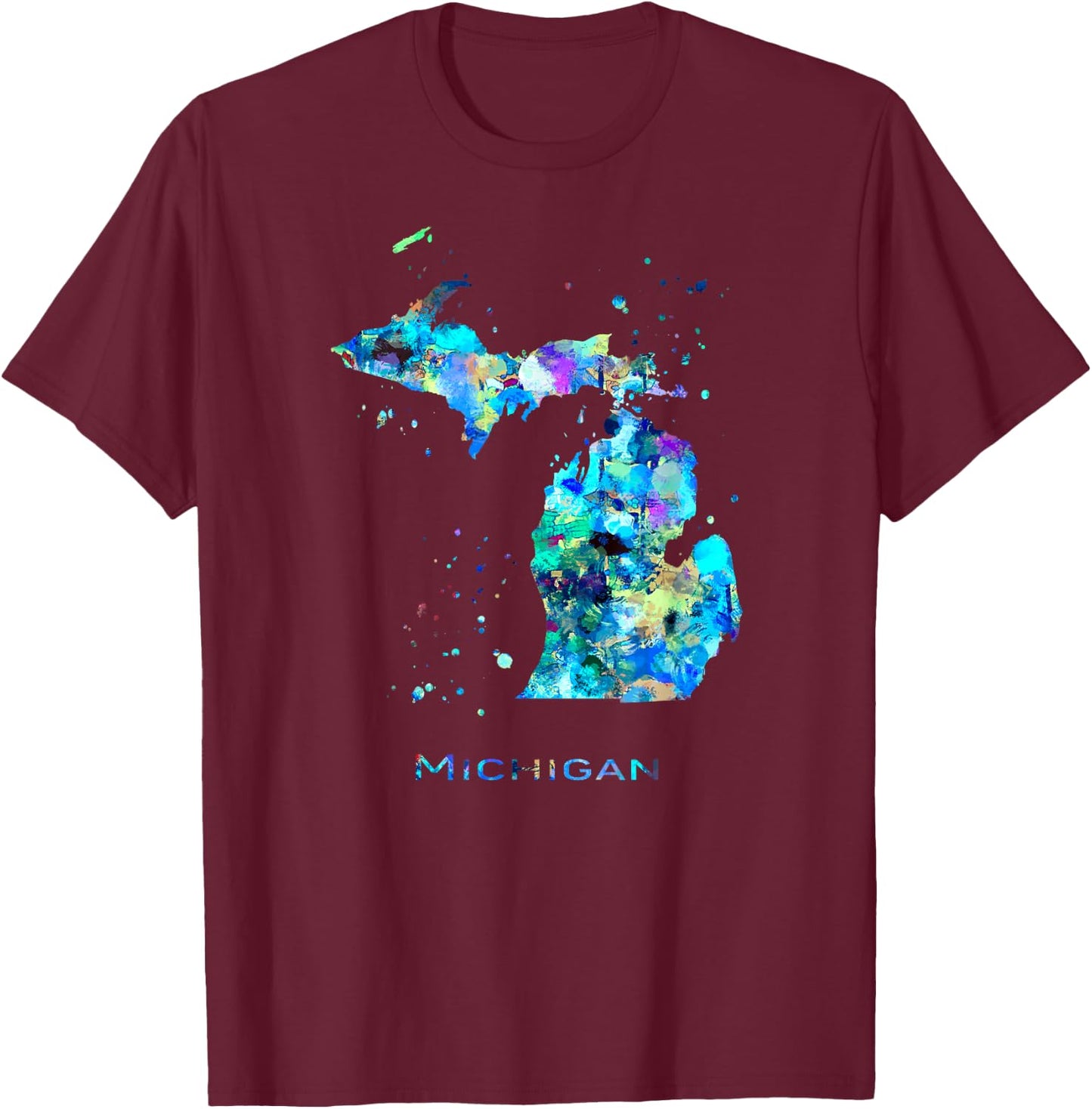 Michigan Map T-Shirt - T-Shirt | Maroon
