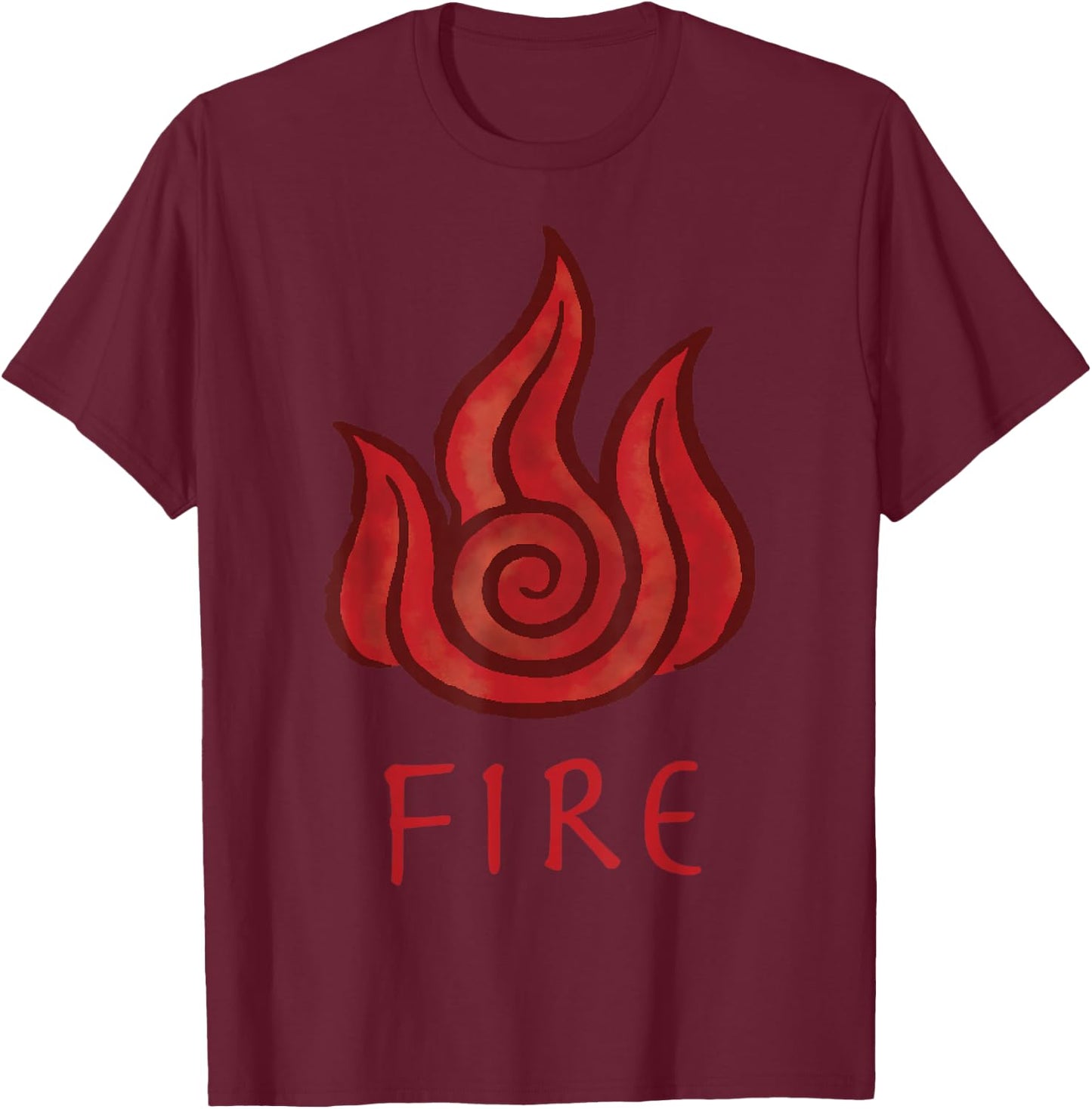 Avatar: The Last Airbender Painted Fire Element Small T-Shirt - T-Shirt | Maroon