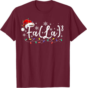 FA (LA)8 Funny Christmas Santa Fa La Math Teacher Student T-Shirt - T-Shirt | Maroon
