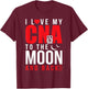 I Love My CNA To Moon & Back Husband Wife T-Shirt - T-Shirt | Maroon