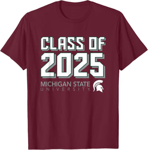 Michigan State MSU Spartans Class of 2025 T-Shirt - T-Shirt | Maroon