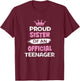 Proud Sister of an Official Teenager, 13th B-Day Party T-Shirt - T-Shirt | Maroon