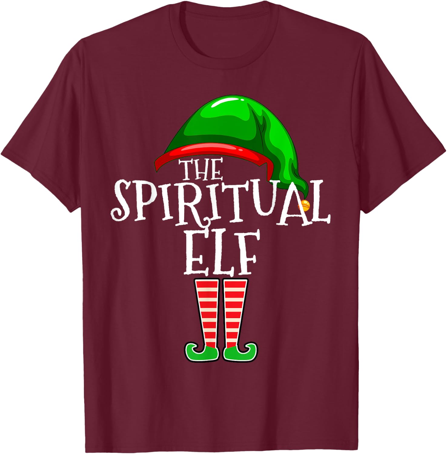Spiritual Elf Group Matching Family Christmas Gift Outfit T-Shirt - T-Shirt | Maroon