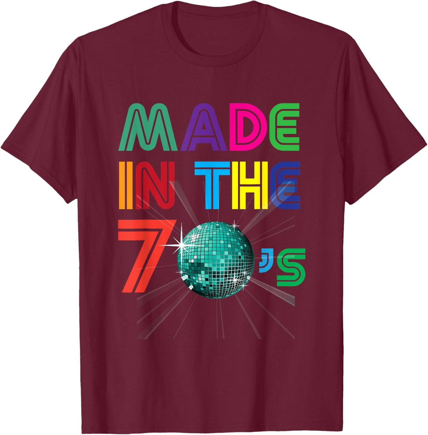 Vintage Retro Made In The 70s Gift +- 40 Yrs Years Old Shirt T-Shirt - T-Shirt | Maroon