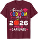 Proud Godmom of 2026 Pre-K Graduate Family Reunion Party T-Shirt - T-Shirt | Maroon